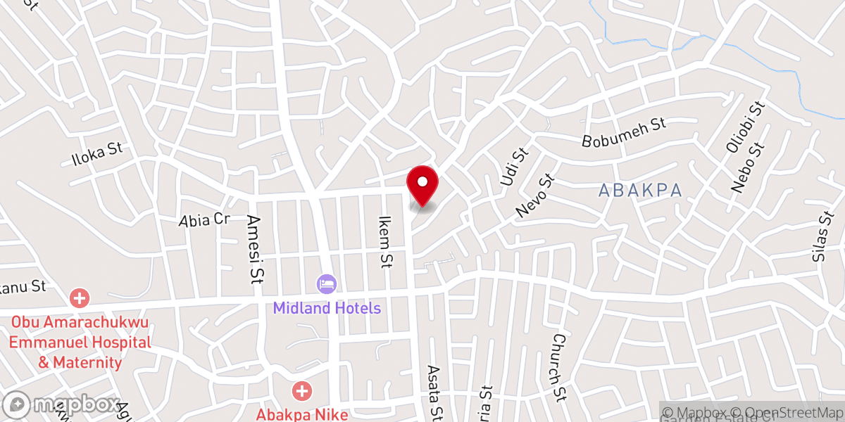 Map showing location of Assemblies of God, Iji Nike