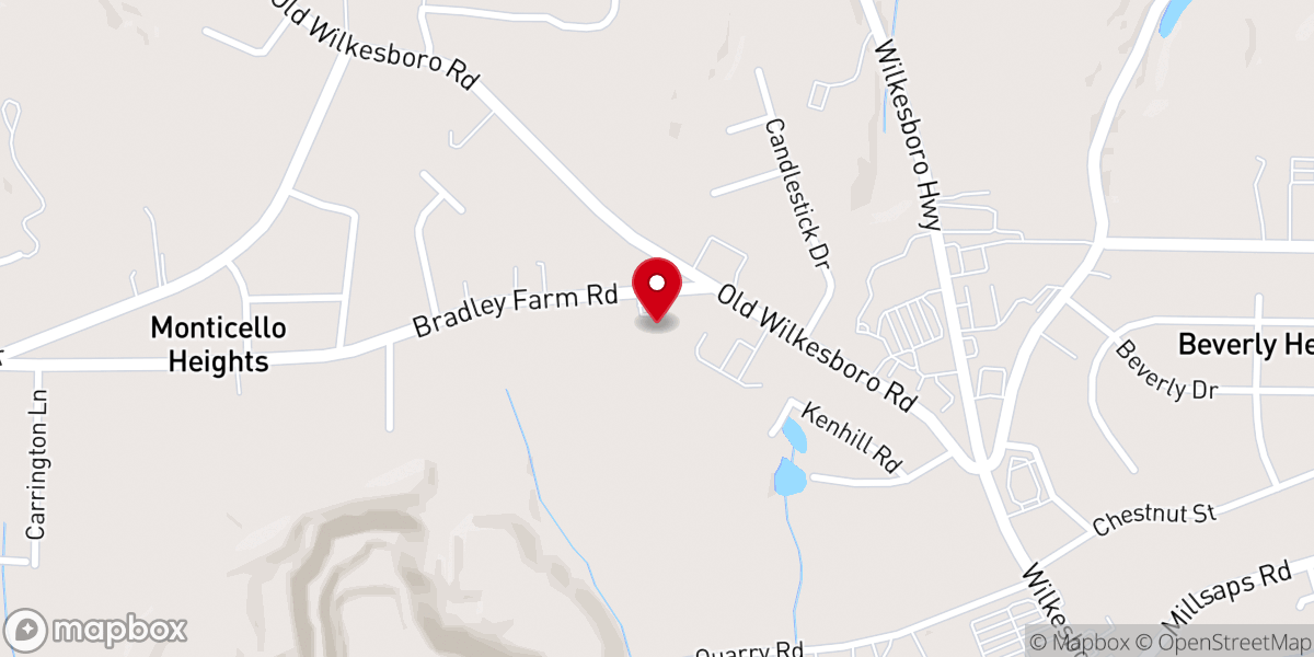 Map showing location of Northmont Baptist Church