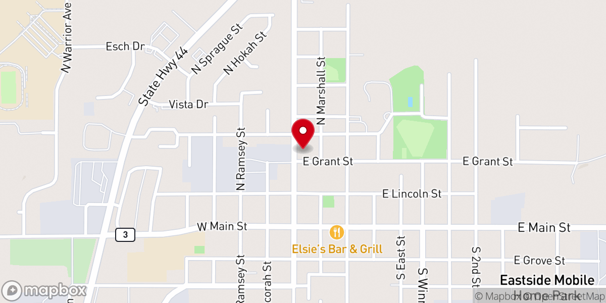 Map showing location of United Methodist Church