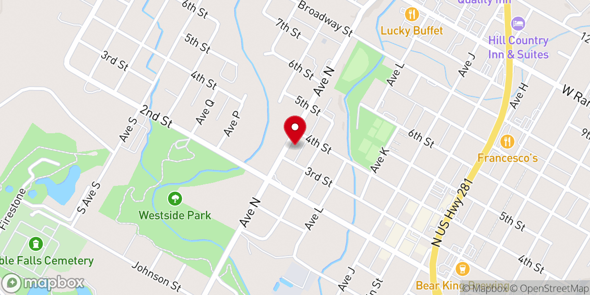 Map showing location of St Frederick Baptist Church