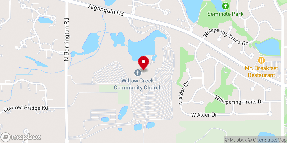 Map showing location of Pathways Learning Academy at Willow Creek Church