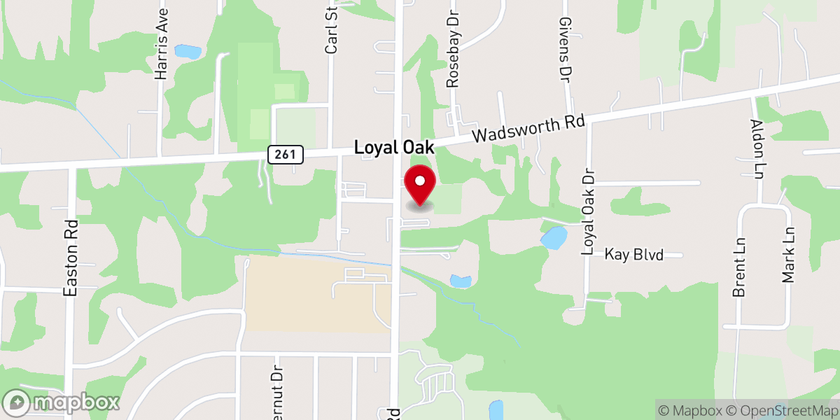 Map showing location of Grace United Church of Christ of Loyal Oak
