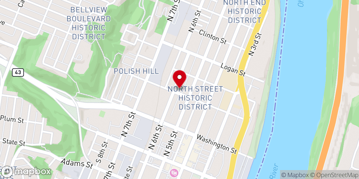 Map showing location of Quinn African Methodist Episcopal Church