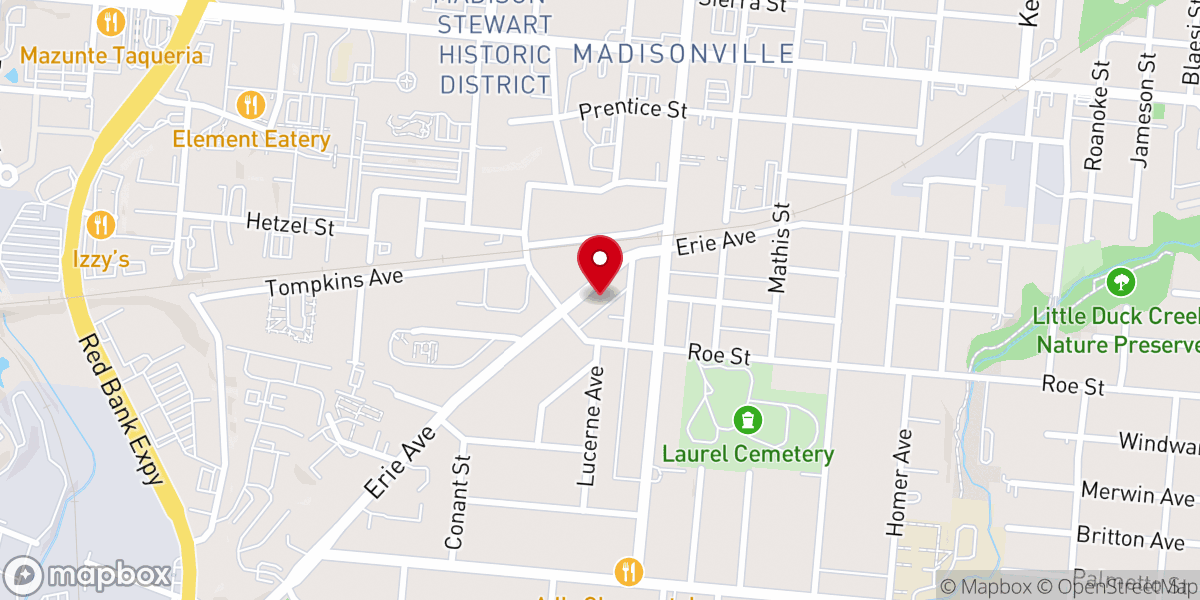 Map showing location of Eastminster Presbyterian Church