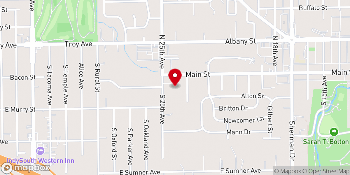 Map showing location of Chin Baptist Church, Indiana