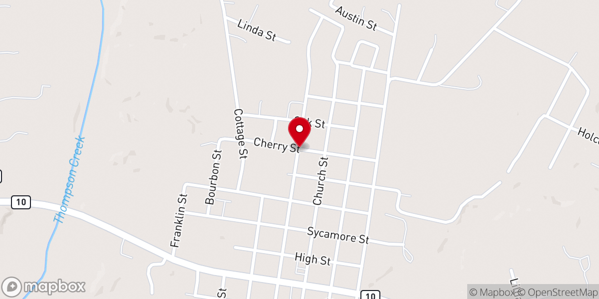 Map showing location of New Charleston Baptist Church