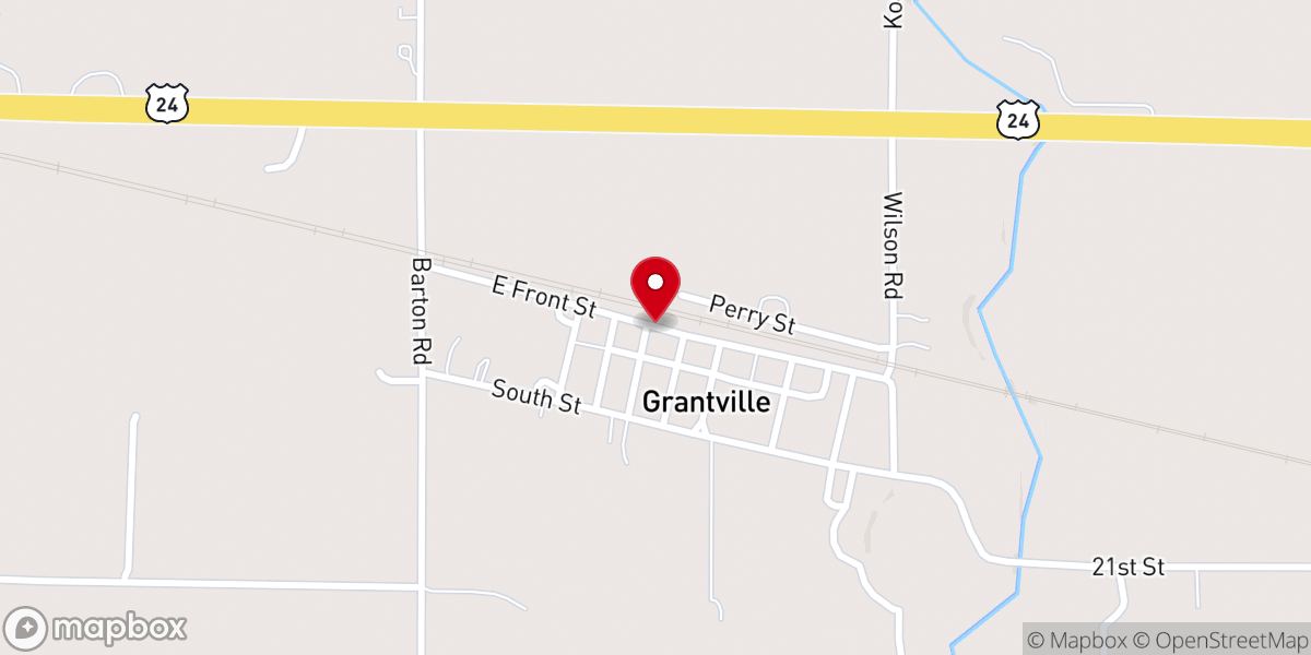 Map showing location of Grantville
