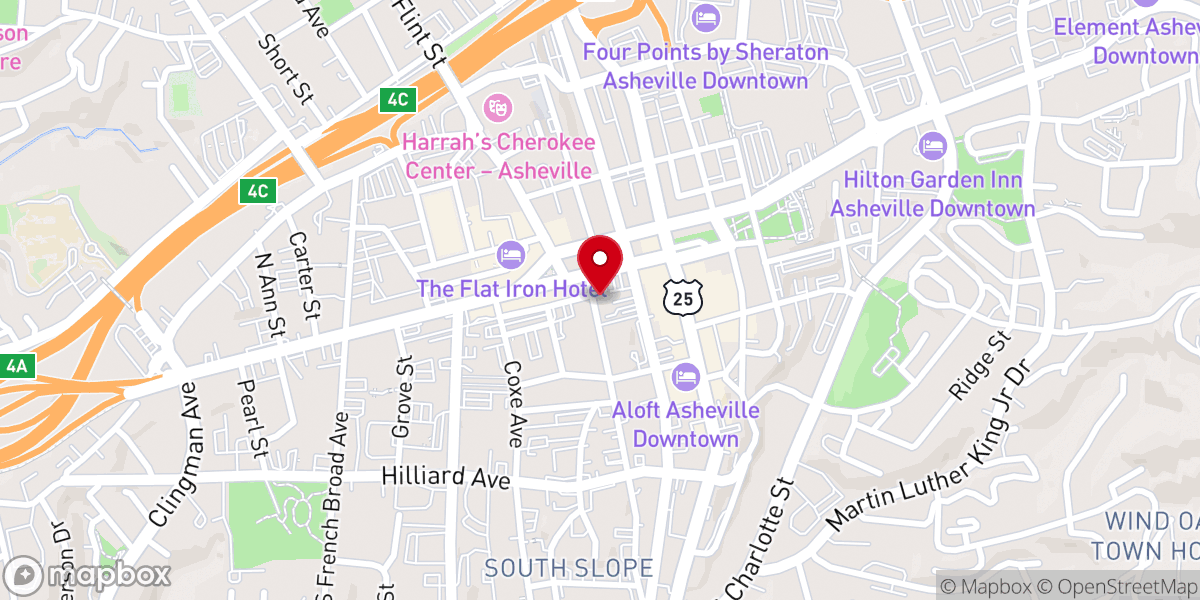 Map showing location of Foggy Mountain Brew Pub