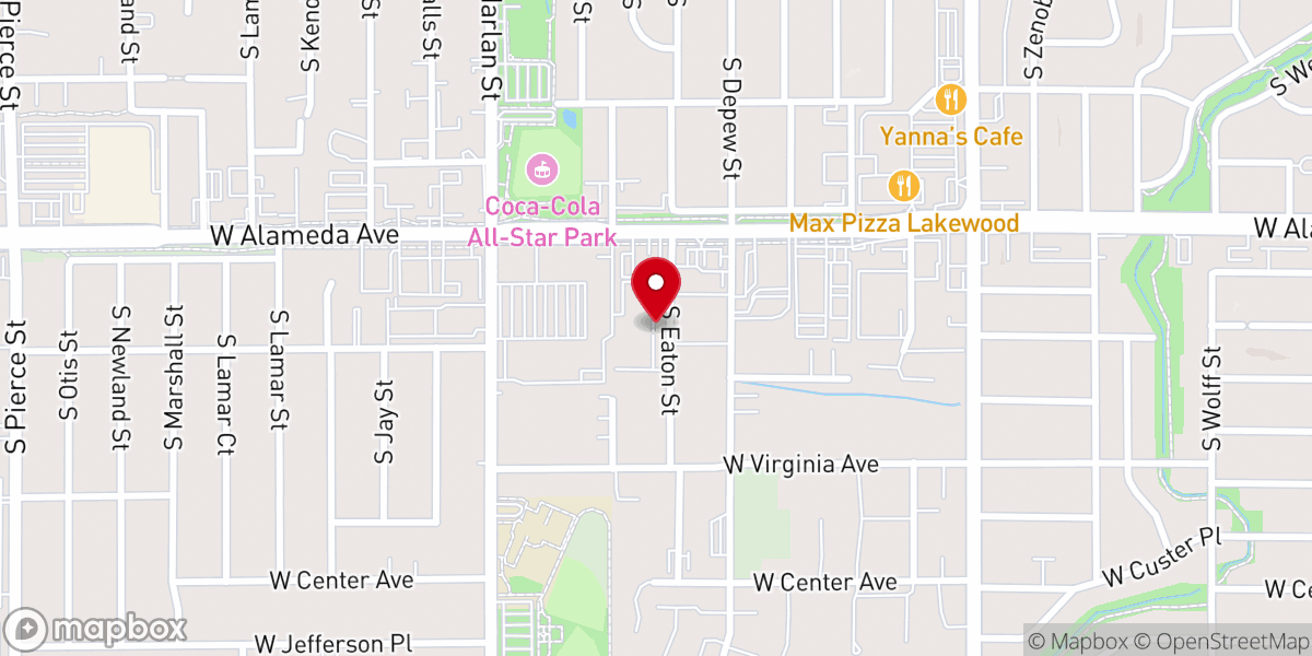 Map showing location of West Alameda Community Baptist Church