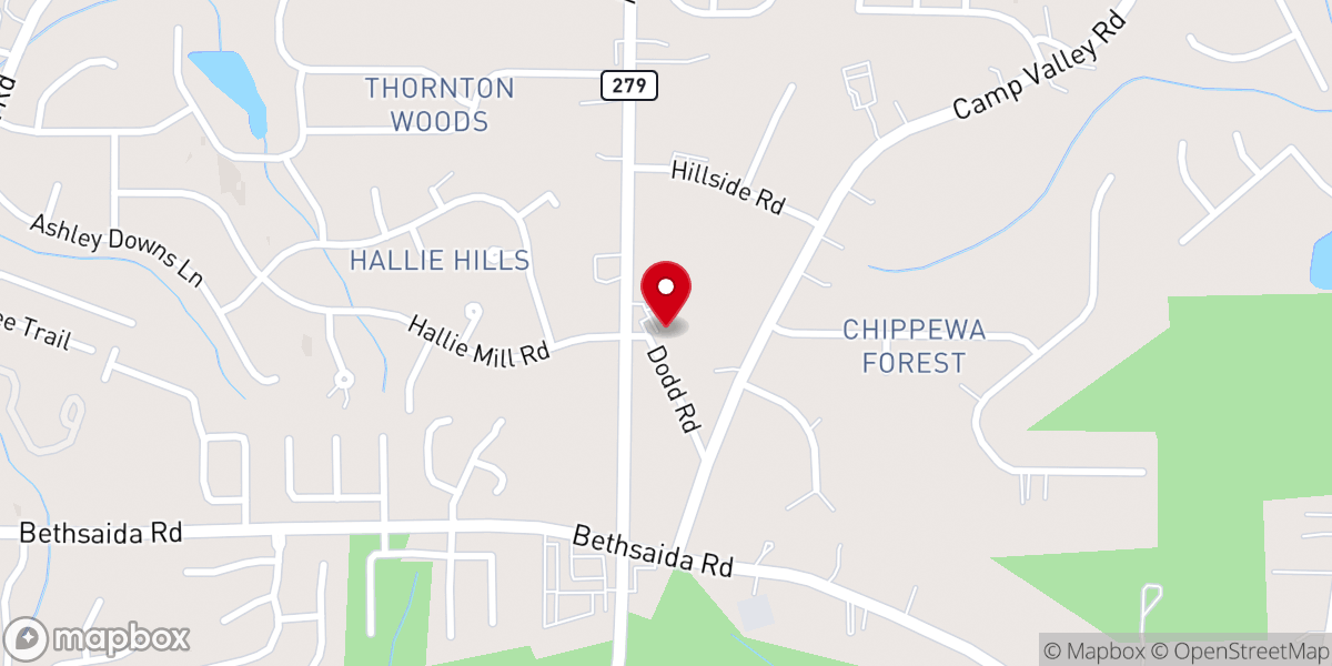 Map showing location of Greater New Life Baptst Church