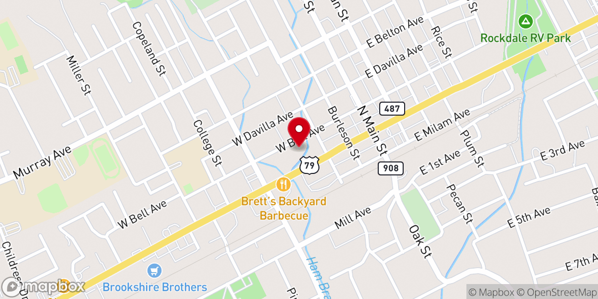 Map showing location of West Bell Church of Christ
