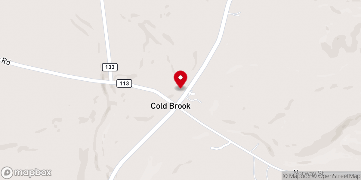 Map showing location of Cold Brook United Methodist Church