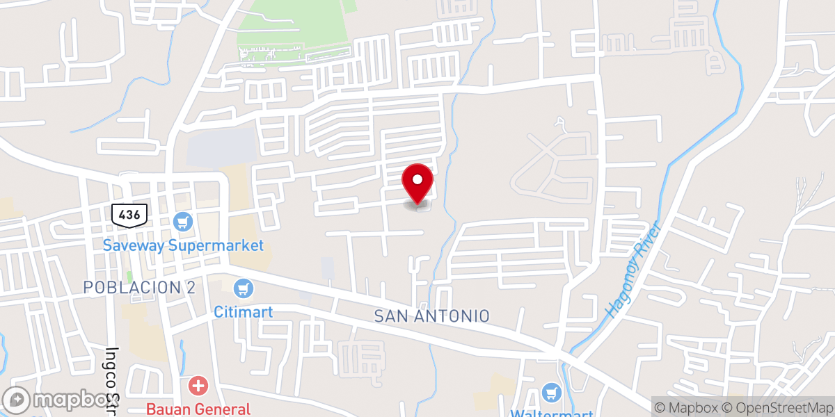 Map showing location of Bauan Baptist Church