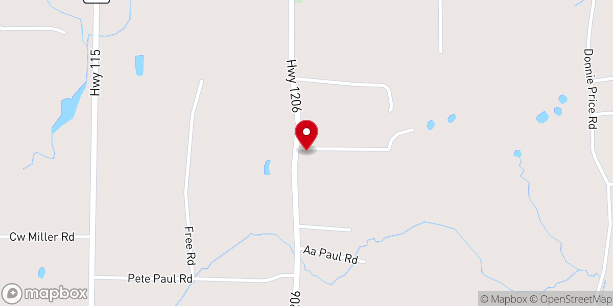 Map showing location of Deville Pentecostal Church
