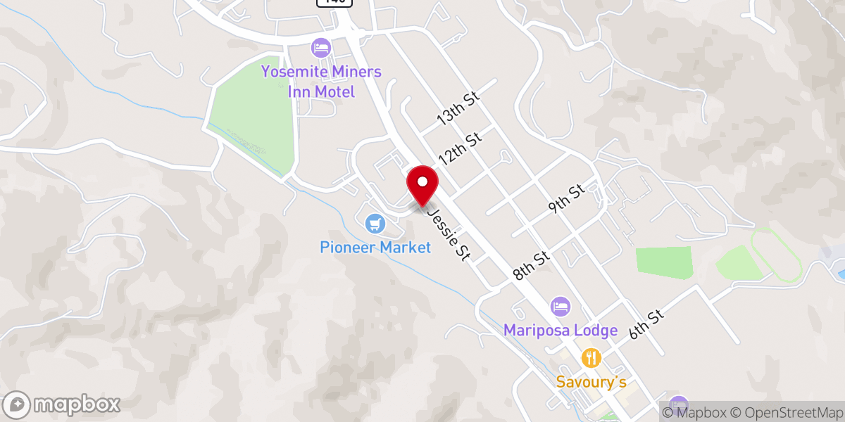 Map showing location of Mariposa Foursquare Church