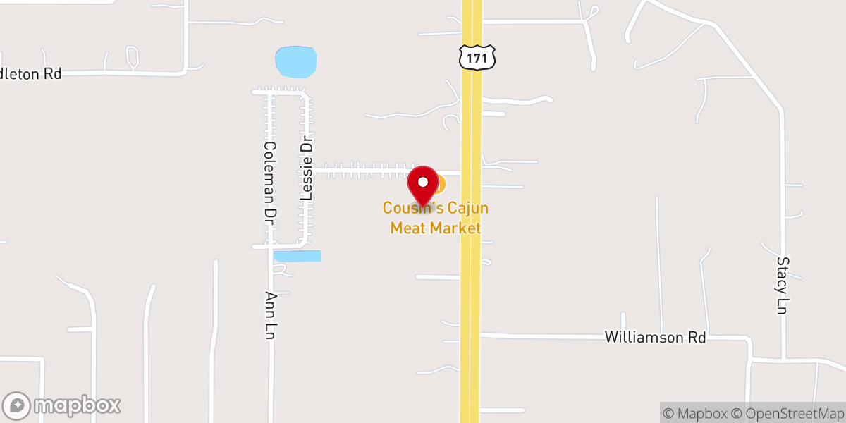 Map showing location of Desoto Parish Clerk of Court Stonewall Satellite Office