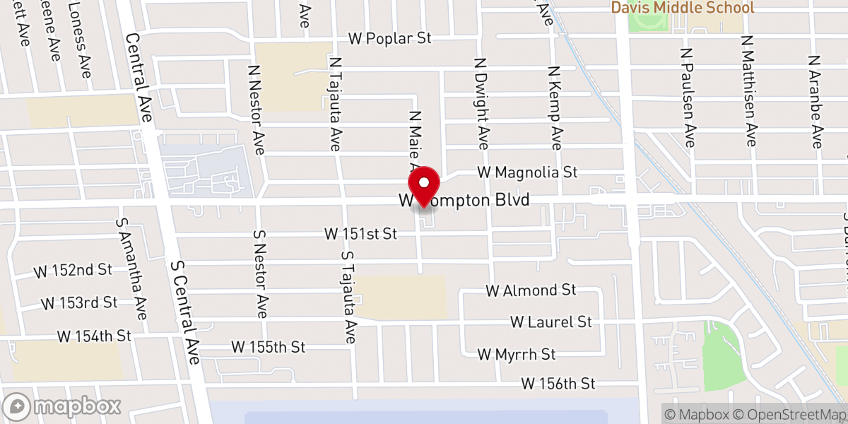 Map showing location of Compton Community Seventh-day Adventist Church