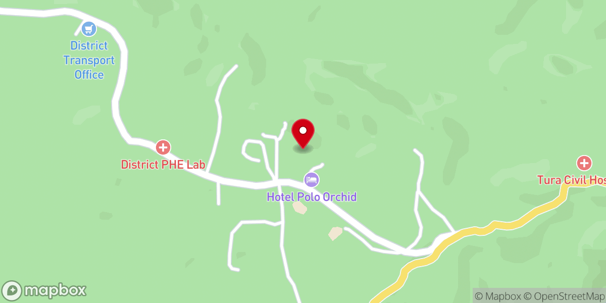 Map showing location of St. Peter Church, (CNI) Balsanang, Tura