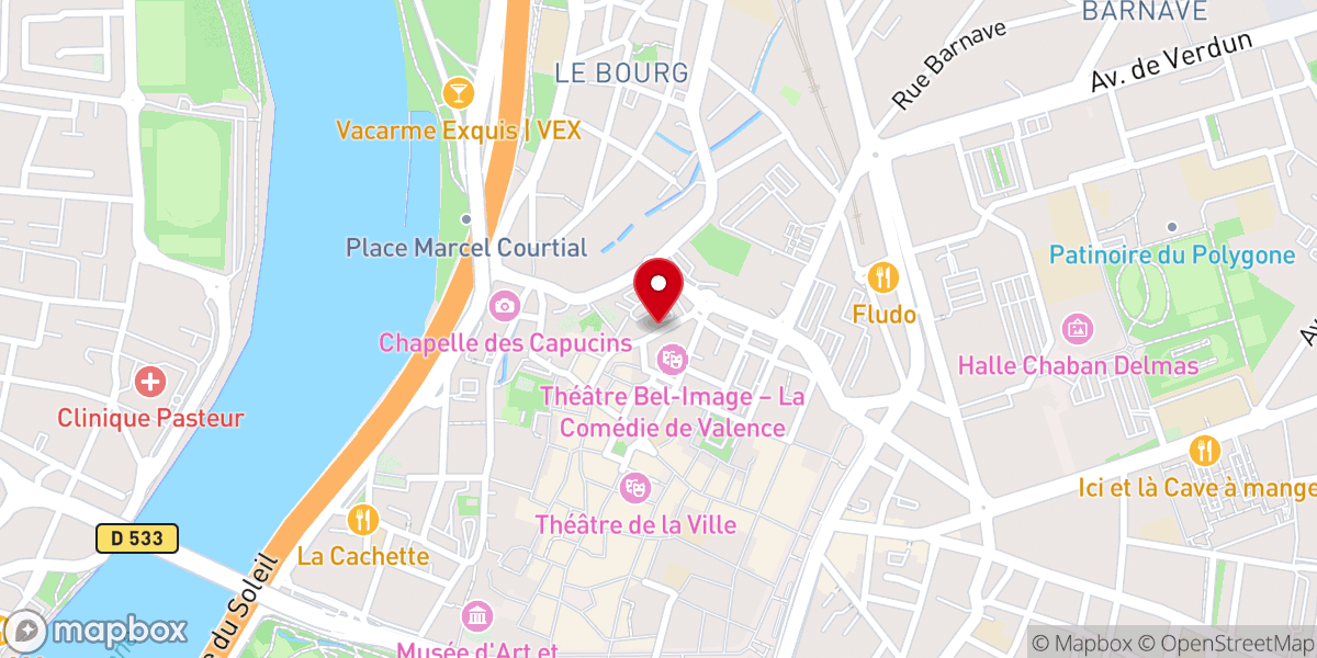 Map showing location of Chapelle de Cordeliers