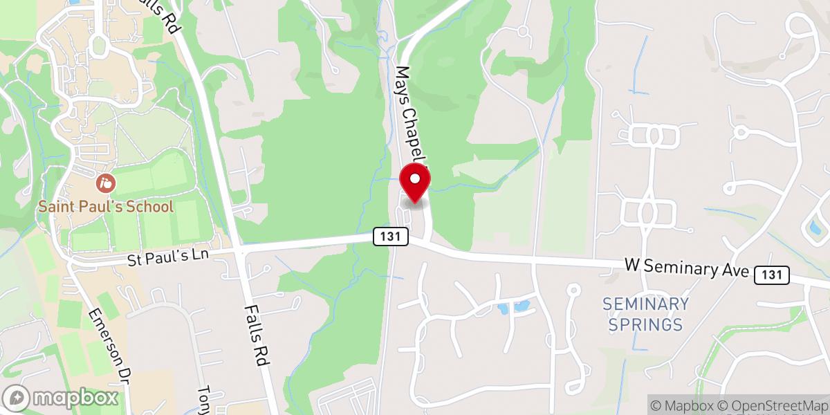 Map showing location of Korean Presbyterian Church of Baltimore