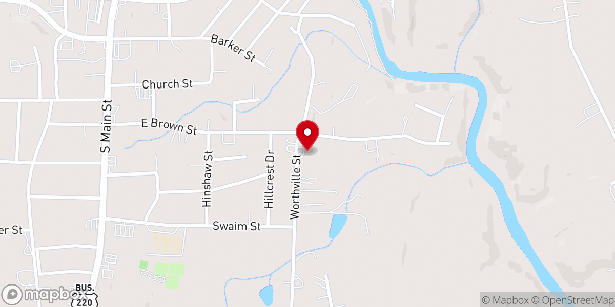 Map showing location of Pleasant Hill Baptist Church of Randleman NC