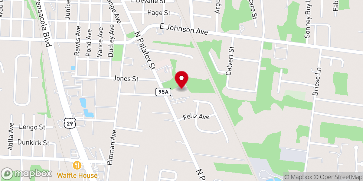 Map showing location of Ensley Church of the Nazarene