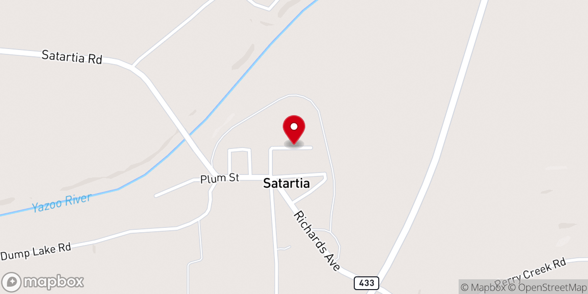 Map showing location of Rosehill M.B. Church