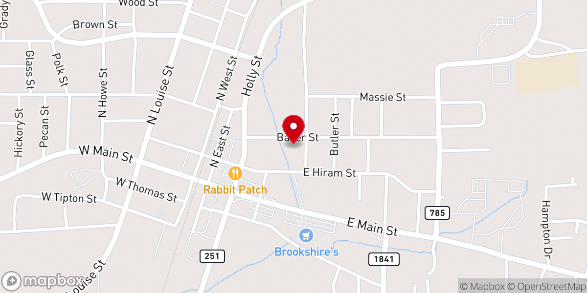 Map showing location of First Baptist Church