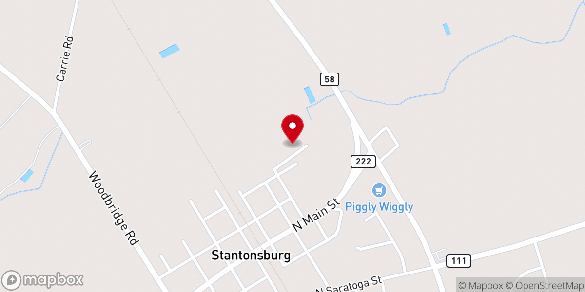 Map showing location of Travelers Rest Church