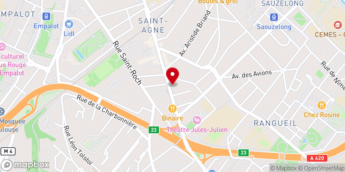Map showing location of Centre d'Accueil Universel - Toulouse
