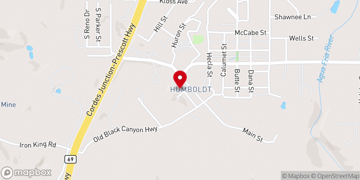 Map showing location of Agua Fria Christian Church