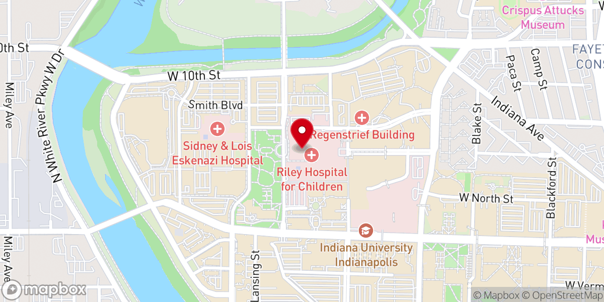 Map showing location of Allison E. Church, PA-C - Riley Pediatric Neurology