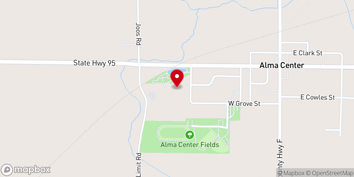 Map showing location of Alma Center Assembly