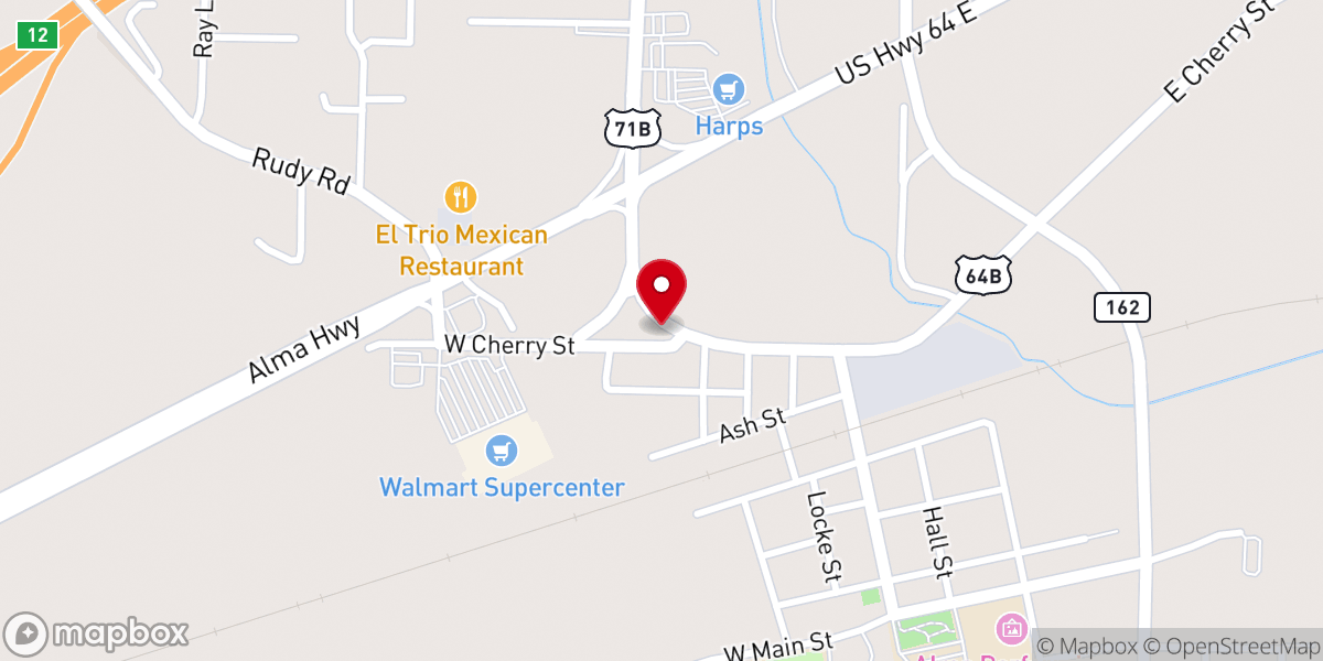 Map showing location of Alma Outreach Center