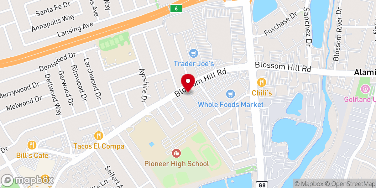 Map showing location of Almaden Hills United Methodist