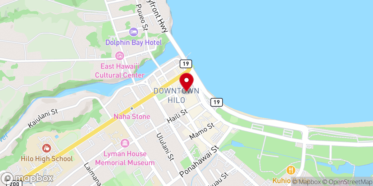 Map showing location of Aloha Chapel