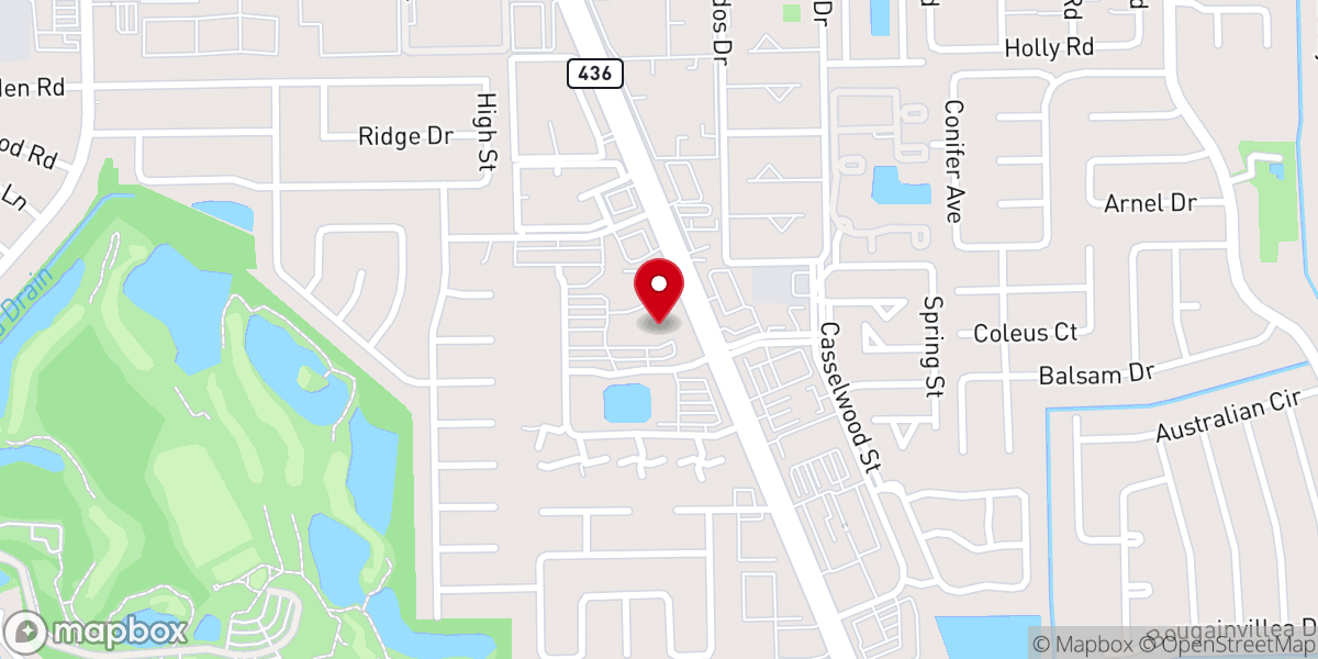 Map showing location of Aloma Church