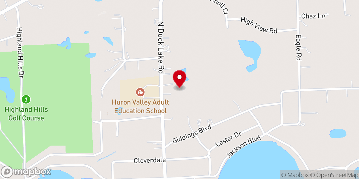 Map showing location of Alpine Valley Church