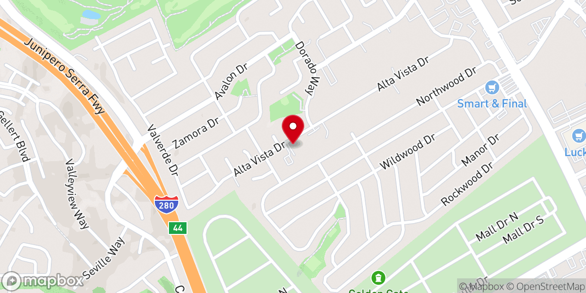 Map showing location of Alta Vista Church of Christ