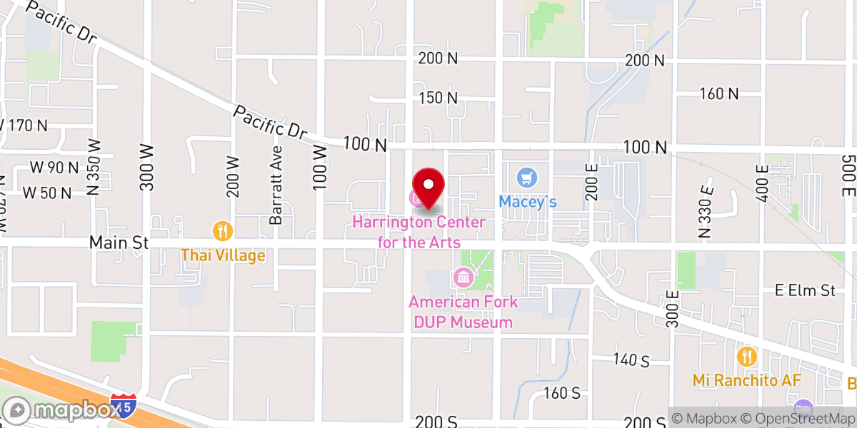 Map showing location of American Fork Chamber of Commerce