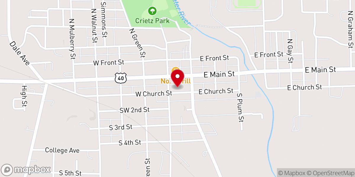 Map showing location of American Legion Post 169