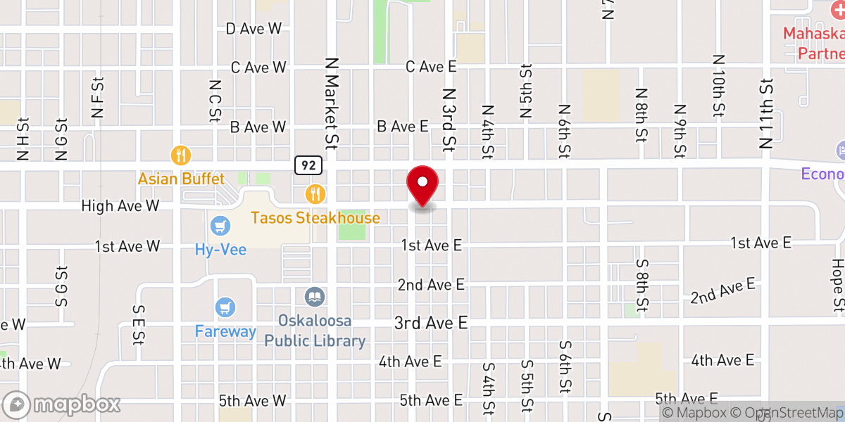 Map showing location of American Legion Post 34