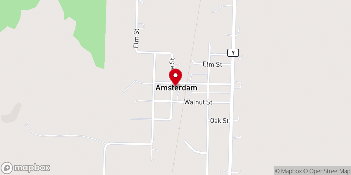 Map showing location of Amsterdam City Hall