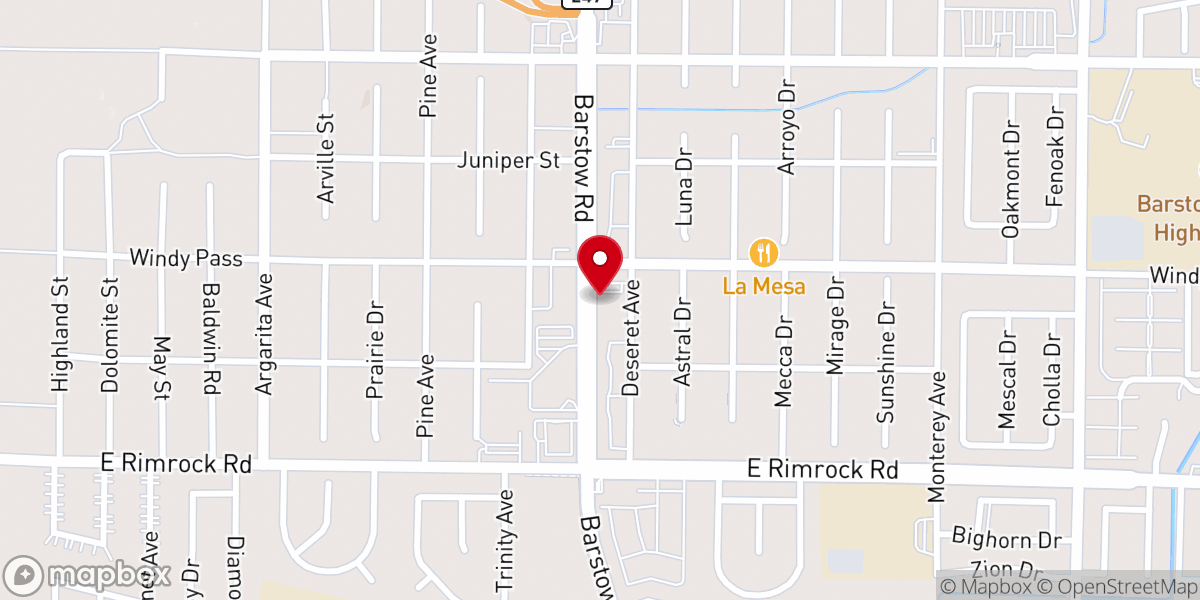 Map showing location of Apostolic Lighthouse of Barstow (ALC), United Pentecostal Church