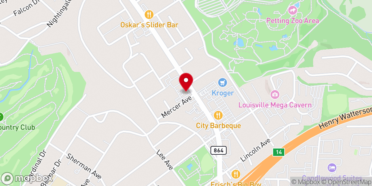 Map showing location of Archdiocese of Louisville Pastoral Center