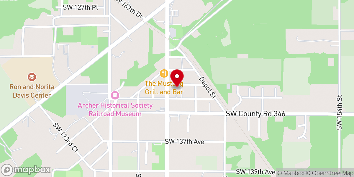 Map showing location of Archer Church of the Nazarene