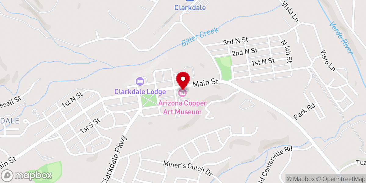 Map showing location of Arizona Copper Art Museum