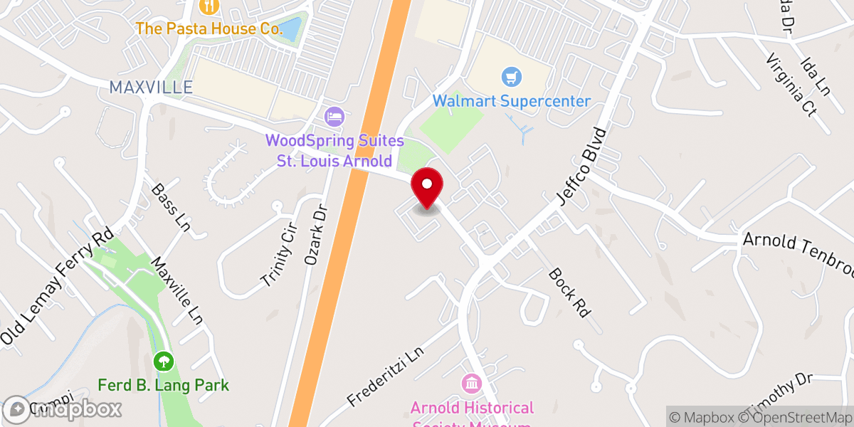 Map showing location of Arnold VFW Post 2593