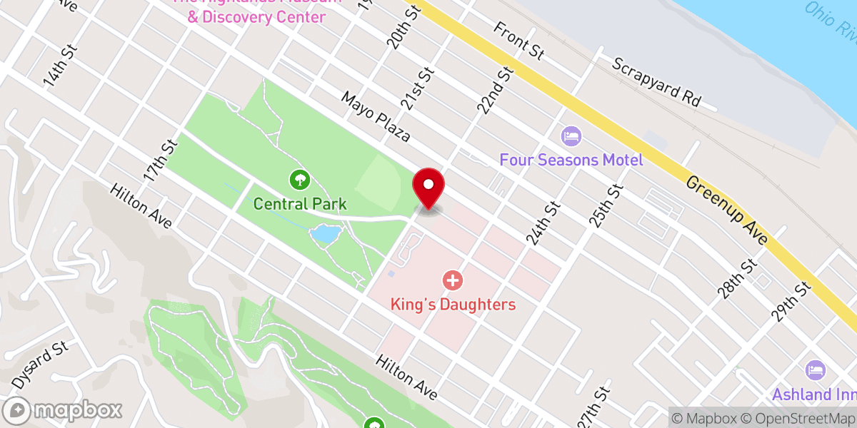 Map showing location of Ashland First Church of the Nazarene