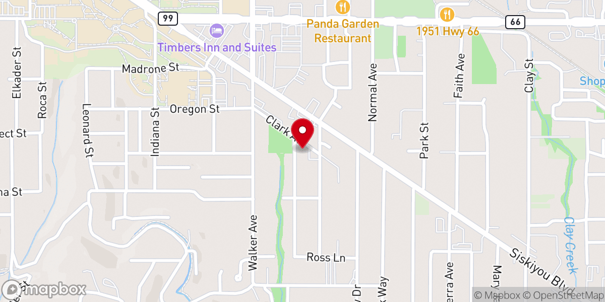 Map showing location of Ashland Seventh-day Adventist Church